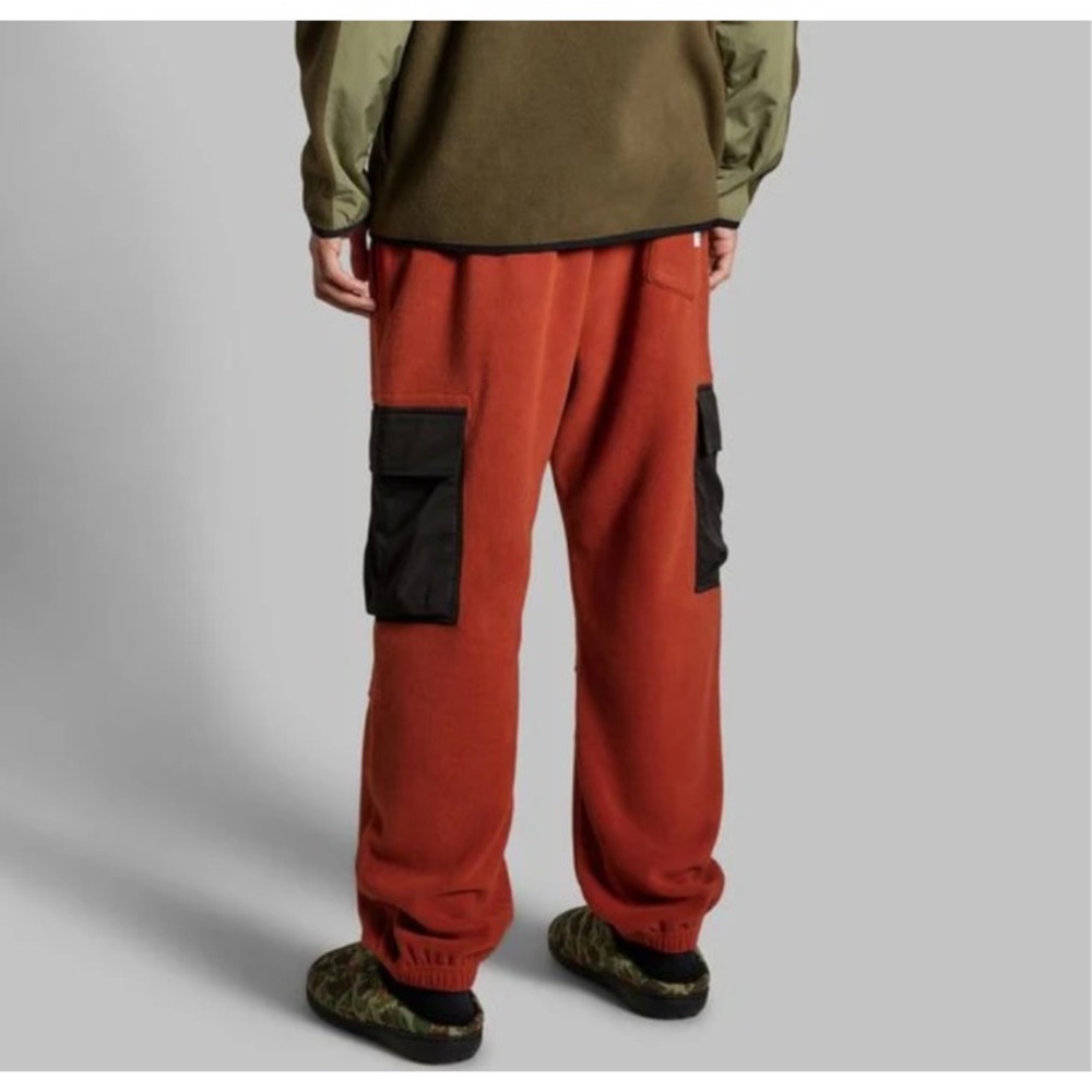 Autumn Mtn Collection Bask Fleece Cargo Joggers Pull On Orange Black Rust Medium - Picture 2 of 7
